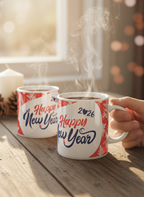 White Coffee Mug | 2026 Happy New Year Printed Ceramic Mug | Gift mug 2026