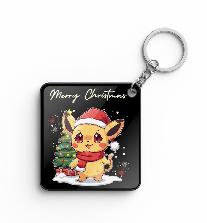Festive Glow Christmas Keychain - Merry Christmas Acrylic Keychain | Glossy Finish