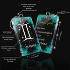 Gemini Zodiac Acrylic Keychain – Celestial Star Sign Design