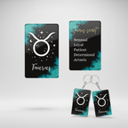 Taurus Zodiac Acrylic Keychain | Stylish Astrology Key Holder