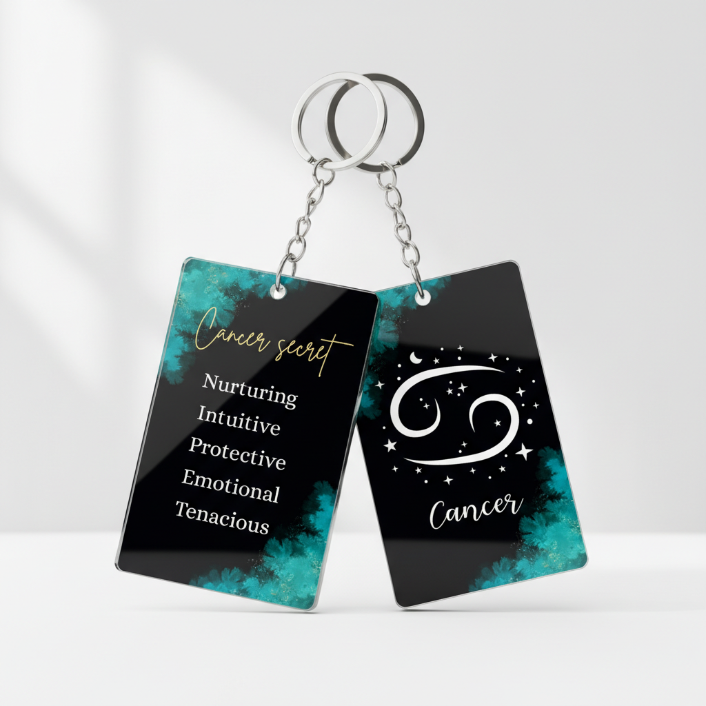 Cancer Zodiac Acrylic Keychain | Astrology Star Sign Gift