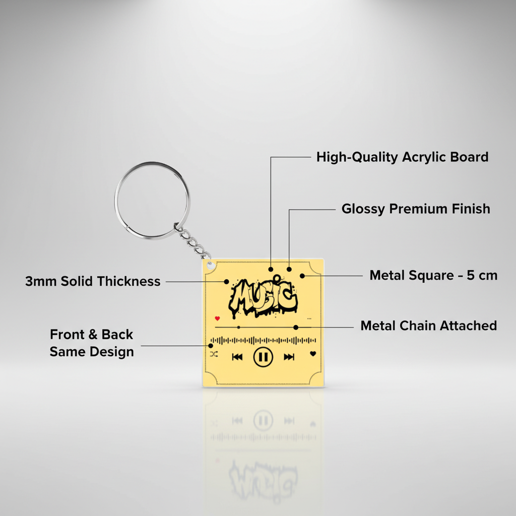 Graffiti Music Keychain | Acrylic Music Lover Gift | Glossy Finish