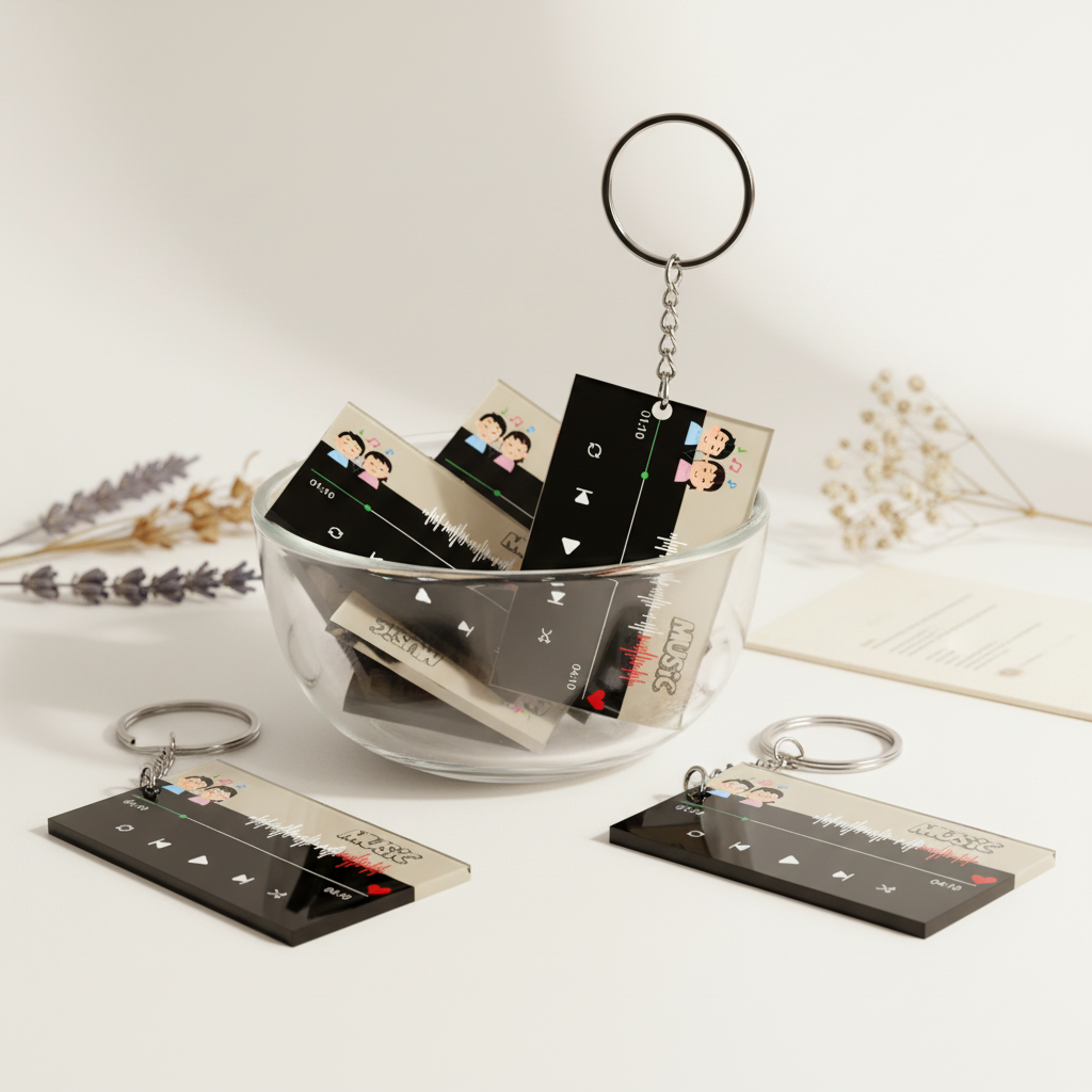 Music Player Theme Acrylic Keychain – Stylish & Durable Keyring for Everyday Use