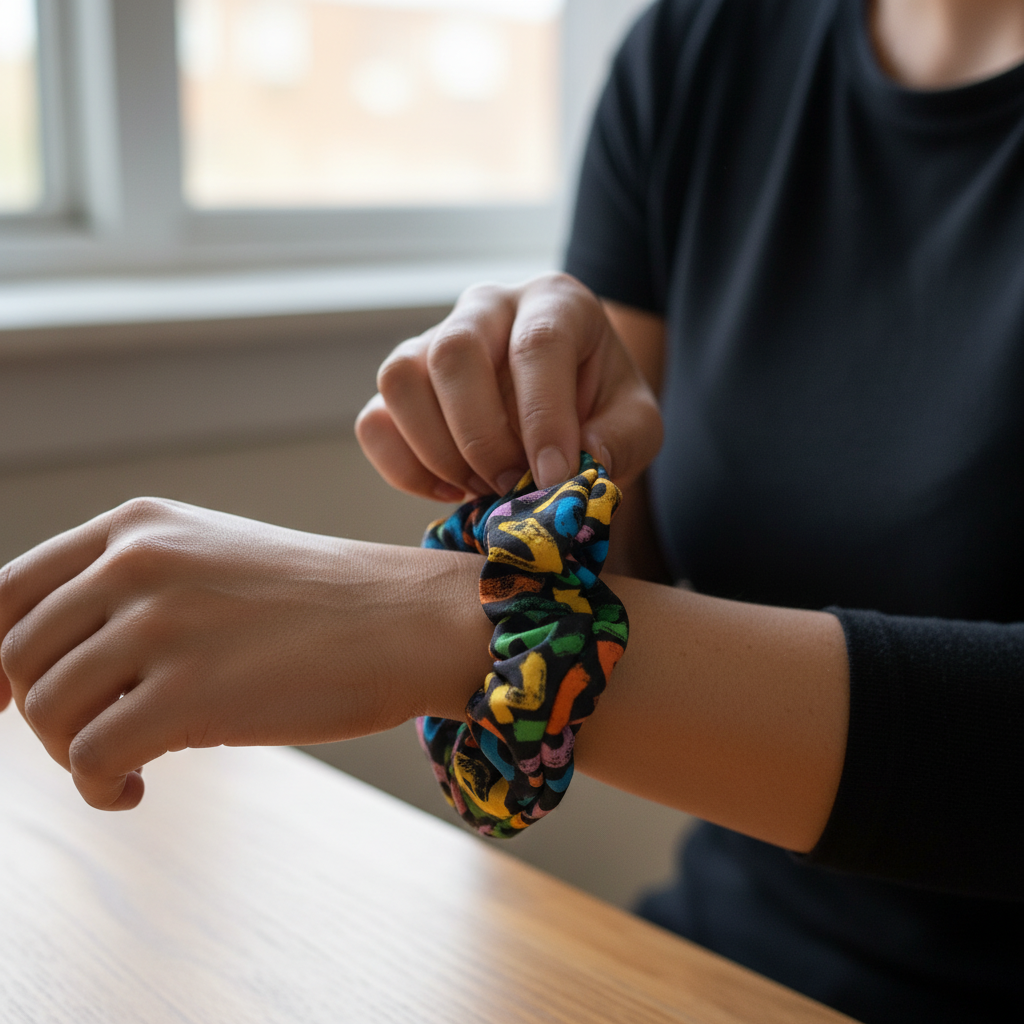 Printed Satin Scrunchie for Girls & Women | Colorful Hair Scrunchie (Poly Spandex)