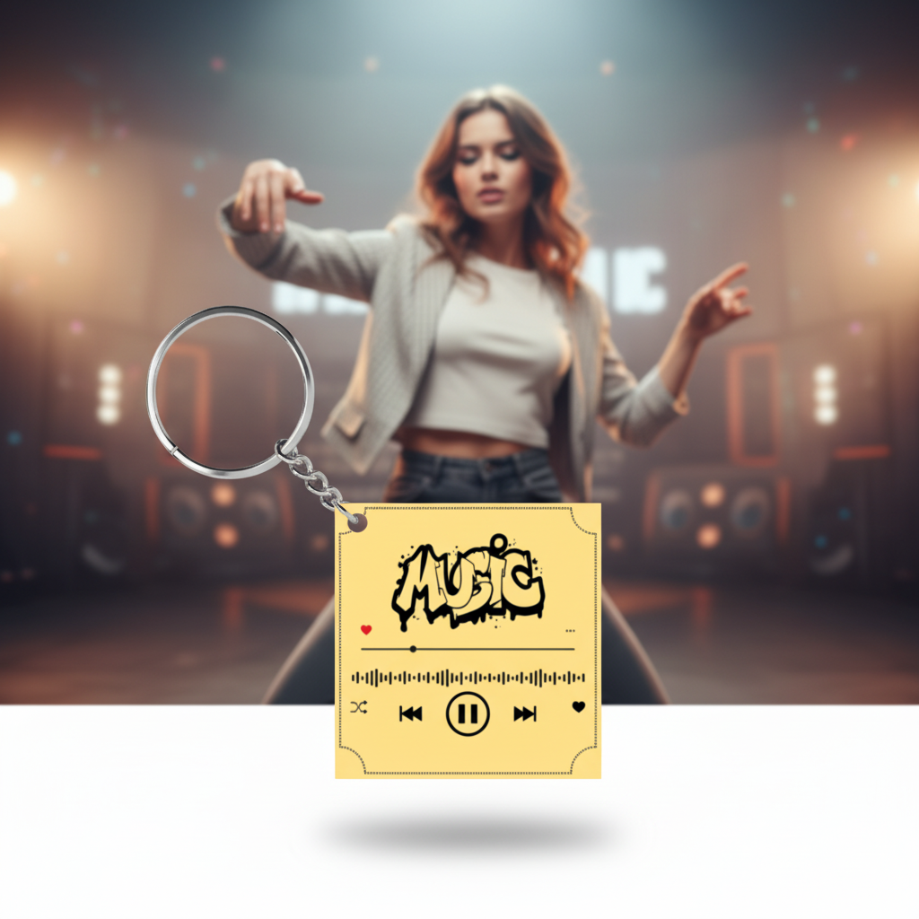Graffiti Music Keychain | Acrylic Music Lover Gift | Glossy Finish