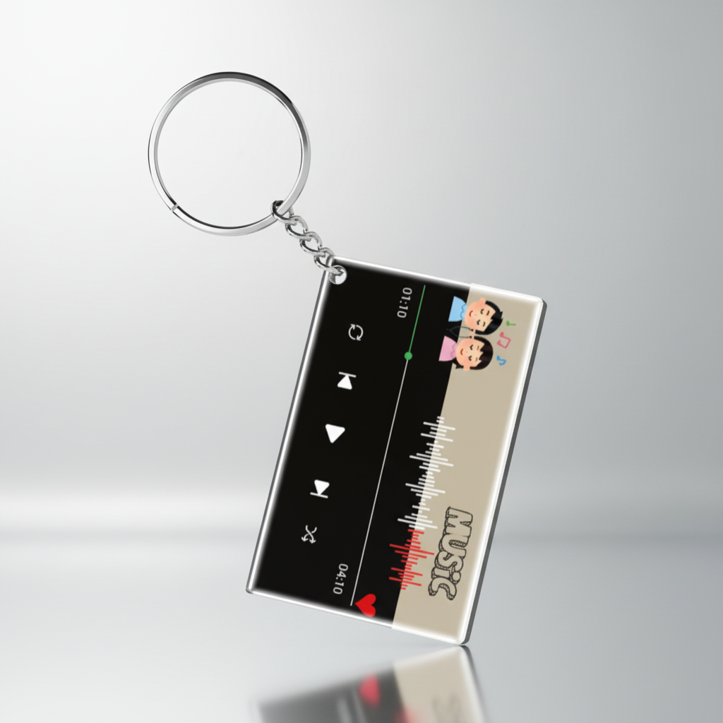 Music Player Theme Acrylic Keychain – Stylish & Durable Keyring for Everyday Use