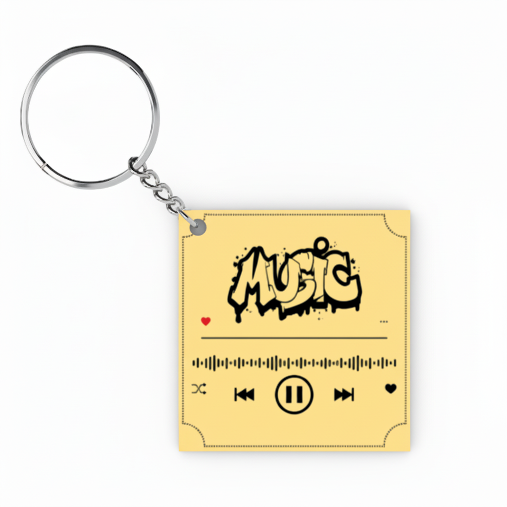 Graffiti Music Keychain | Acrylic Music Lover Gift | Glossy Finish