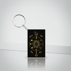 Mystic Sun & Moon Mandala Acrylic Keychain – Wish Glow Rise Design