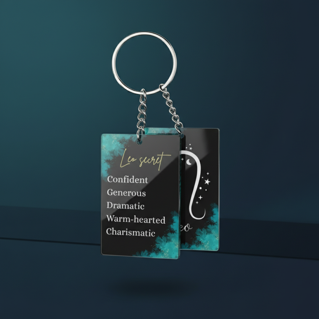Leo Zodiac Acrylic Keychain | Astrology Star Sign Gift for Daily Use